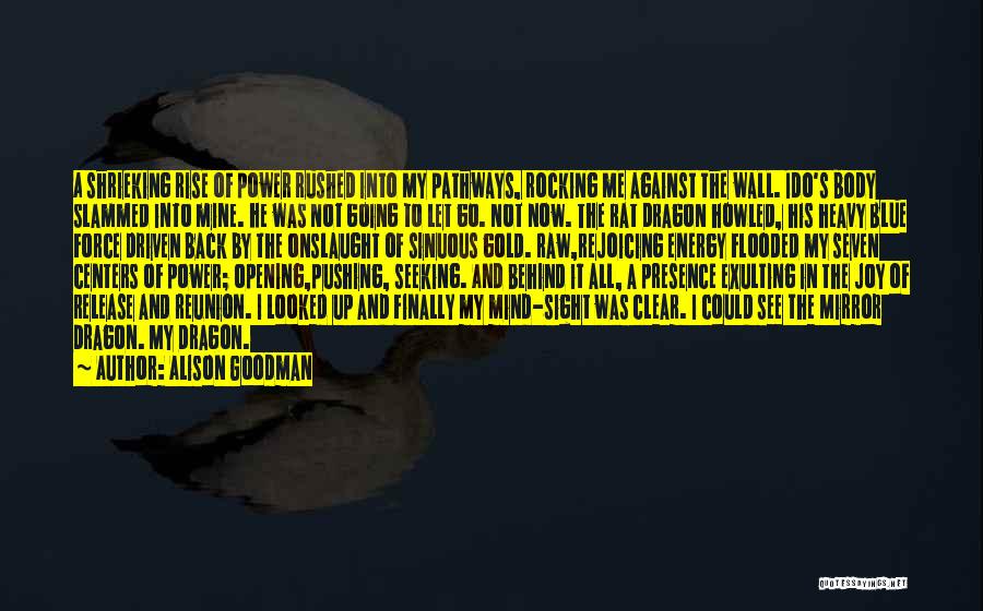 Alison Goodman Quotes: A Shrieking Rise Of Power Rushed Into My Pathways, Rocking Me Against The Wall. Ido's Body Slammed Into Mine. He