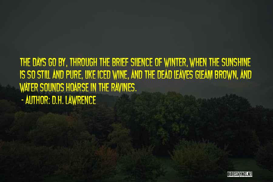 D.H. Lawrence Quotes: The Days Go By, Through The Brief Silence Of Winter, When The Sunshine Is So Still And Pure, Like Iced