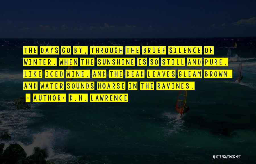 D.H. Lawrence Quotes: The Days Go By, Through The Brief Silence Of Winter, When The Sunshine Is So Still And Pure, Like Iced