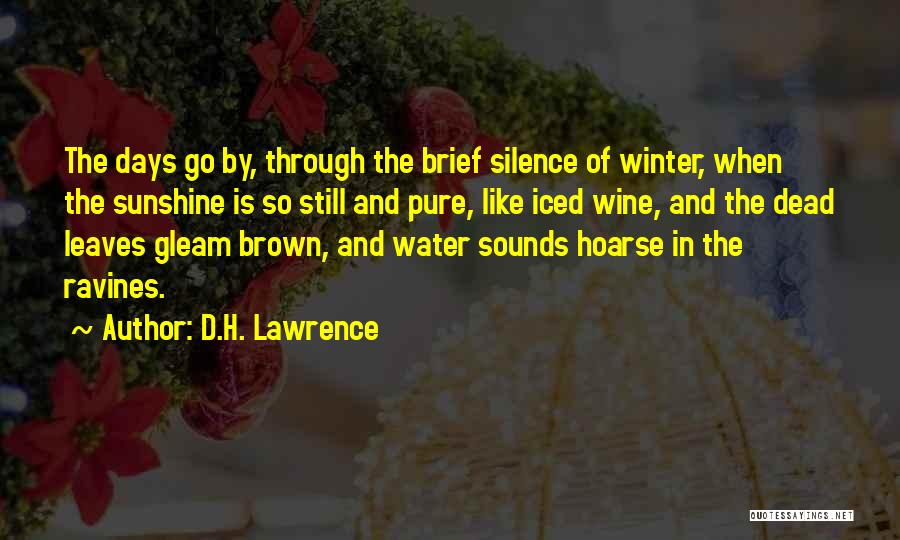 D.H. Lawrence Quotes: The Days Go By, Through The Brief Silence Of Winter, When The Sunshine Is So Still And Pure, Like Iced