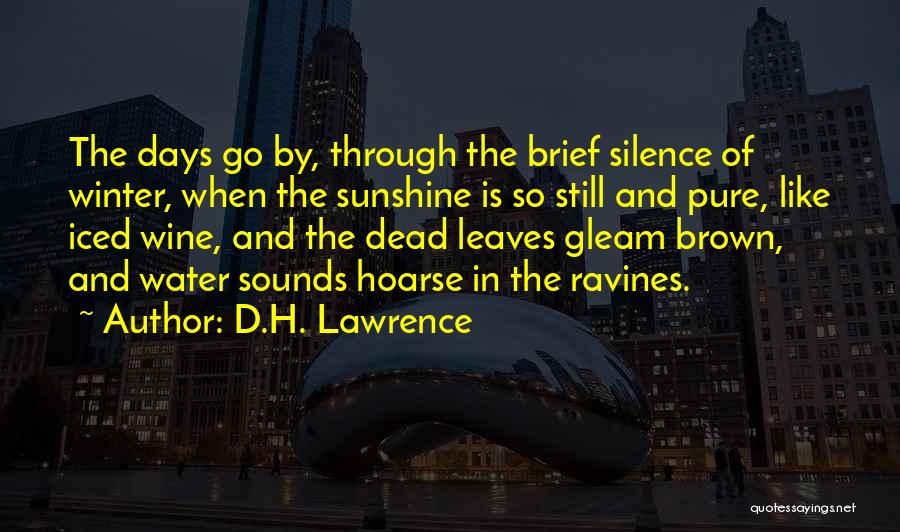 D.H. Lawrence Quotes: The Days Go By, Through The Brief Silence Of Winter, When The Sunshine Is So Still And Pure, Like Iced