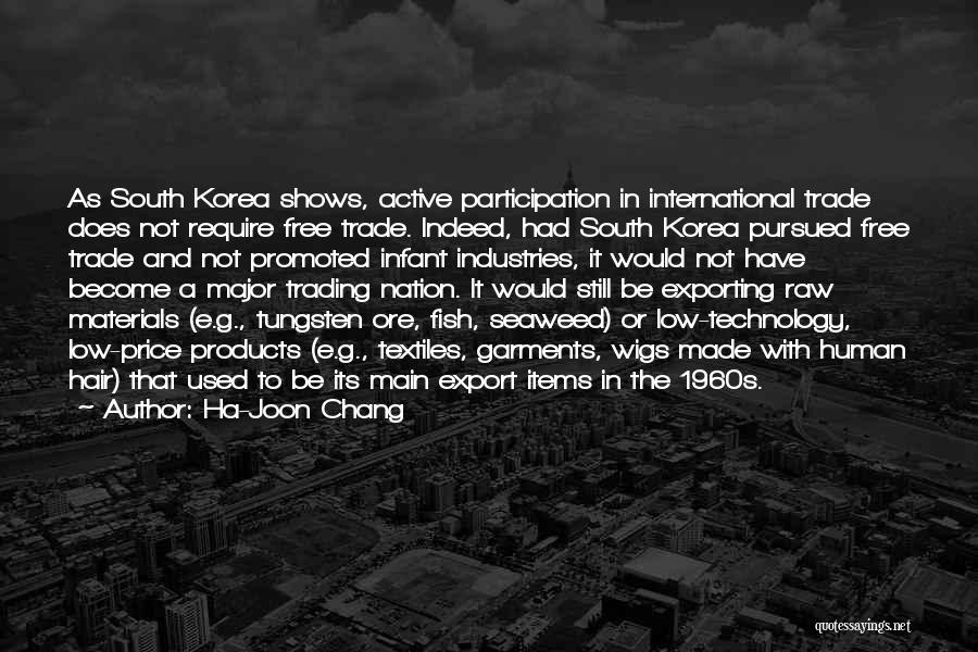 Ha-Joon Chang Quotes: As South Korea Shows, Active Participation In International Trade Does Not Require Free Trade. Indeed, Had South Korea Pursued Free