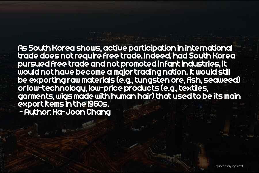 Ha-Joon Chang Quotes: As South Korea Shows, Active Participation In International Trade Does Not Require Free Trade. Indeed, Had South Korea Pursued Free