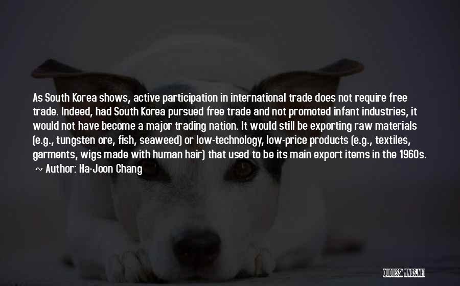 Ha-Joon Chang Quotes: As South Korea Shows, Active Participation In International Trade Does Not Require Free Trade. Indeed, Had South Korea Pursued Free