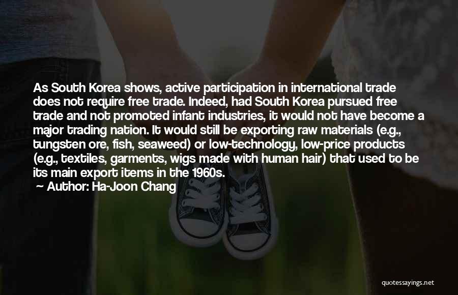 Ha-Joon Chang Quotes: As South Korea Shows, Active Participation In International Trade Does Not Require Free Trade. Indeed, Had South Korea Pursued Free