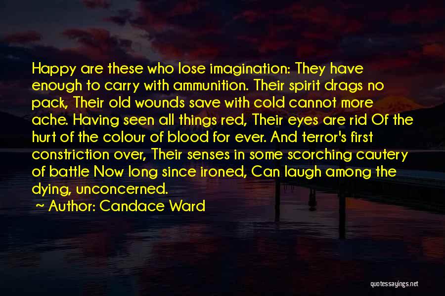 Candace Ward Quotes: Happy Are These Who Lose Imagination: They Have Enough To Carry With Ammunition. Their Spirit Drags No Pack, Their Old