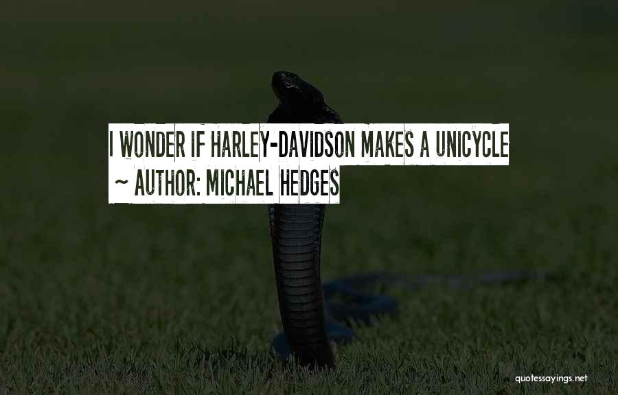 Michael Hedges Quotes: I Wonder If Harley-davidson Makes A Unicycle