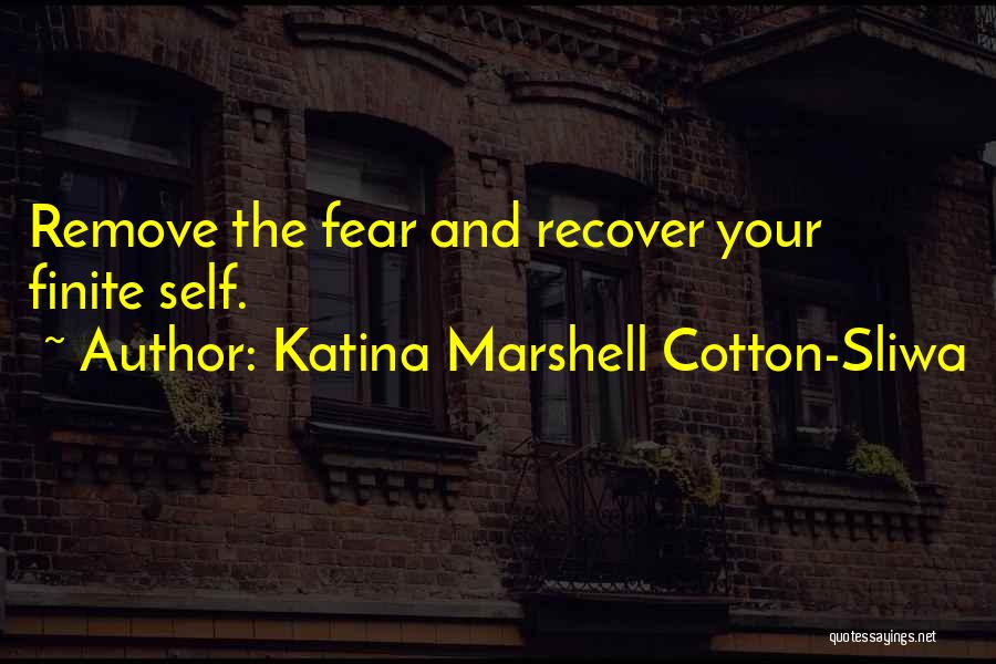 Katina Marshell Cotton-Sliwa Quotes: Remove The Fear And Recover Your Finite Self.