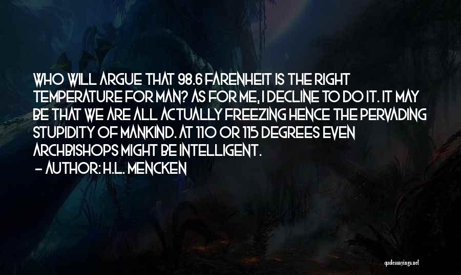 98 Degrees Quotes By H.L. Mencken