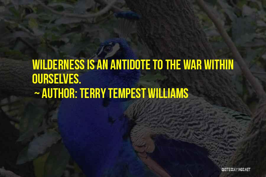 Terry Tempest Williams Quotes: Wilderness Is An Antidote To The War Within Ourselves.