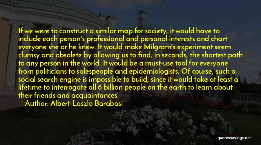Albert-Laszlo Barabasi Quotes: If We Were To Construct A Similar Map For Society, It Would Have To Include Each Person's Professional And Personal
