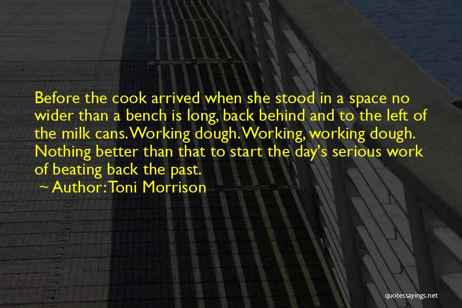 Toni Morrison Quotes: Before The Cook Arrived When She Stood In A Space No Wider Than A Bench Is Long, Back Behind And