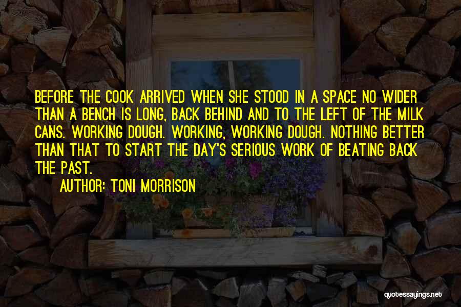 Toni Morrison Quotes: Before The Cook Arrived When She Stood In A Space No Wider Than A Bench Is Long, Back Behind And