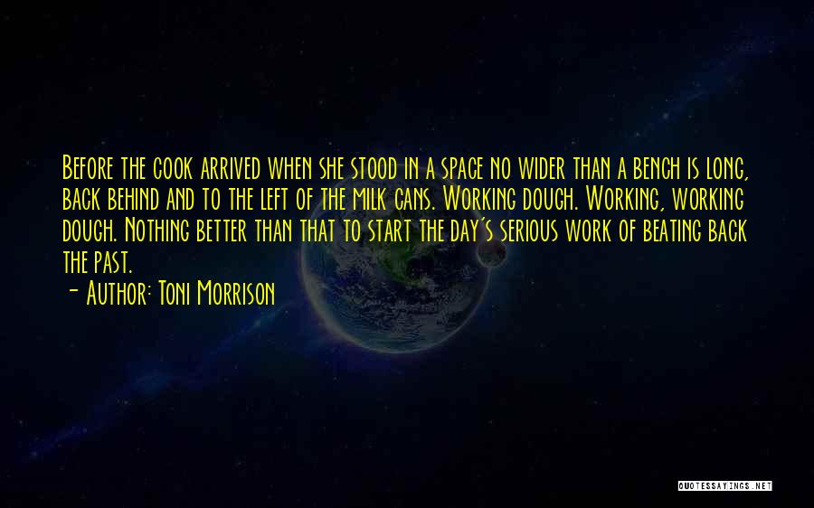 Toni Morrison Quotes: Before The Cook Arrived When She Stood In A Space No Wider Than A Bench Is Long, Back Behind And