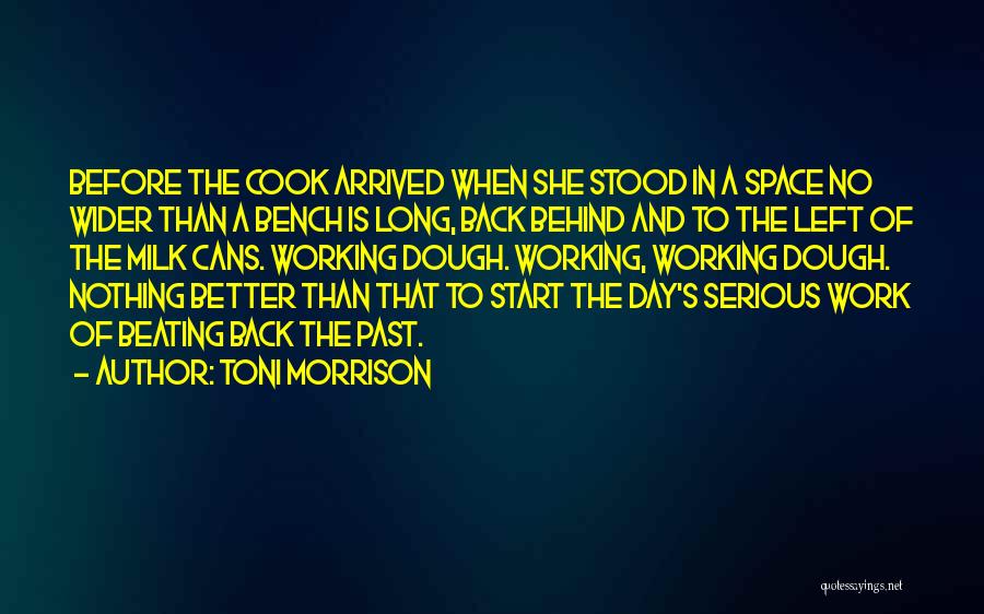 Toni Morrison Quotes: Before The Cook Arrived When She Stood In A Space No Wider Than A Bench Is Long, Back Behind And