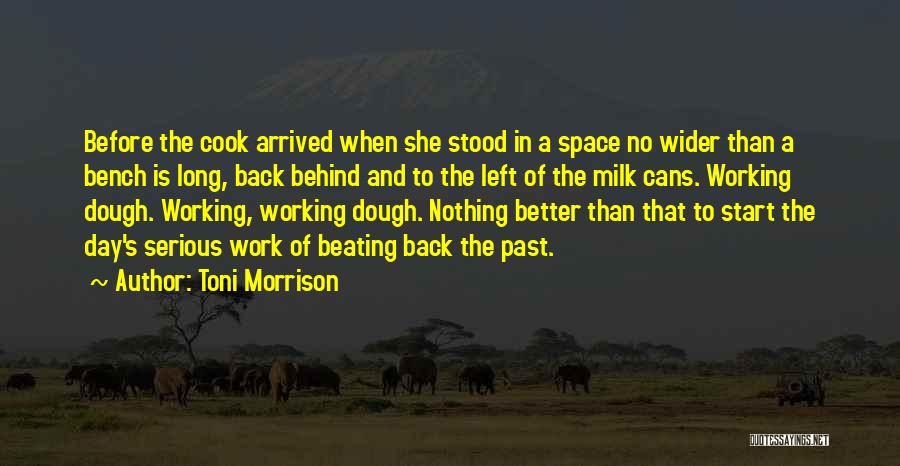 Toni Morrison Quotes: Before The Cook Arrived When She Stood In A Space No Wider Than A Bench Is Long, Back Behind And