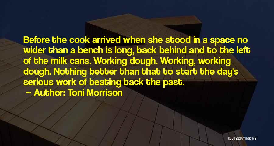 Toni Morrison Quotes: Before The Cook Arrived When She Stood In A Space No Wider Than A Bench Is Long, Back Behind And