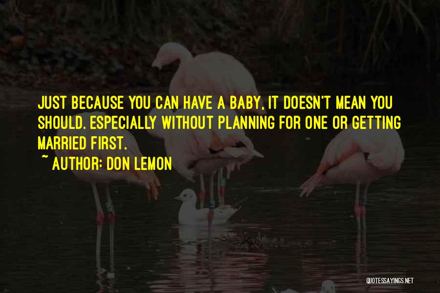 Don Lemon Quotes: Just Because You Can Have A Baby, It Doesn't Mean You Should. Especially Without Planning For One Or Getting Married