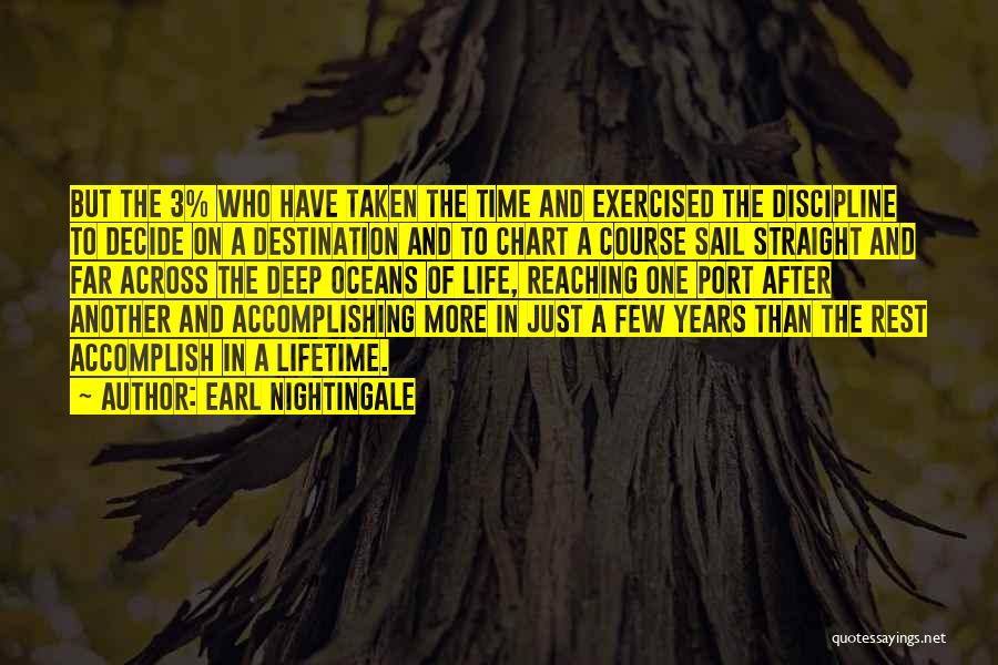 Earl Nightingale Quotes: But The 3% Who Have Taken The Time And Exercised The Discipline To Decide On A Destination And To Chart
