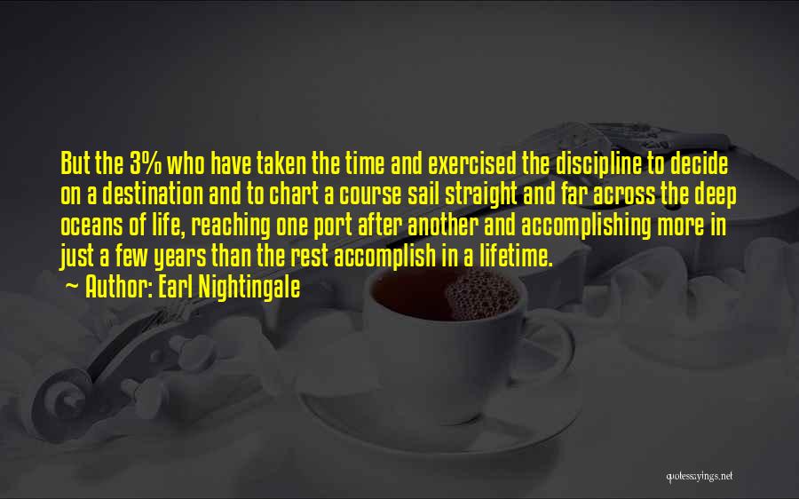 Earl Nightingale Quotes: But The 3% Who Have Taken The Time And Exercised The Discipline To Decide On A Destination And To Chart