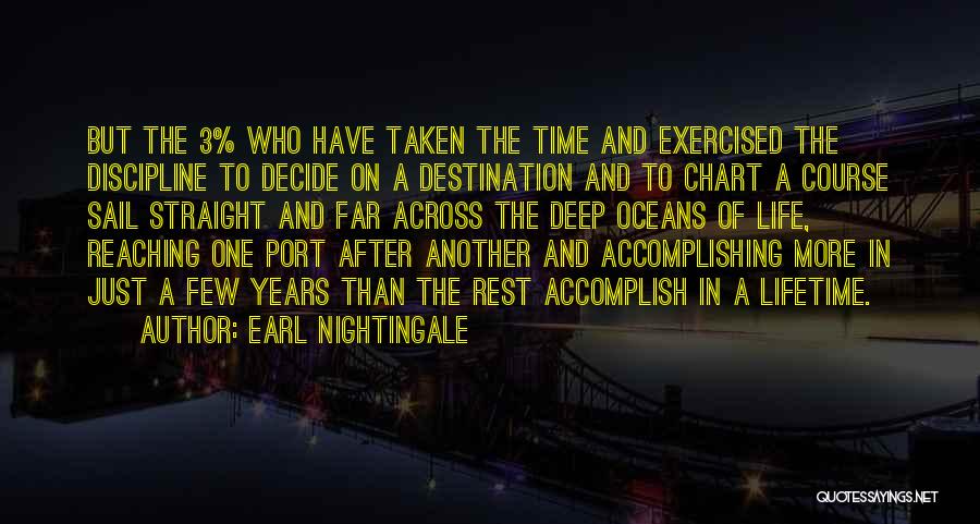 Earl Nightingale Quotes: But The 3% Who Have Taken The Time And Exercised The Discipline To Decide On A Destination And To Chart