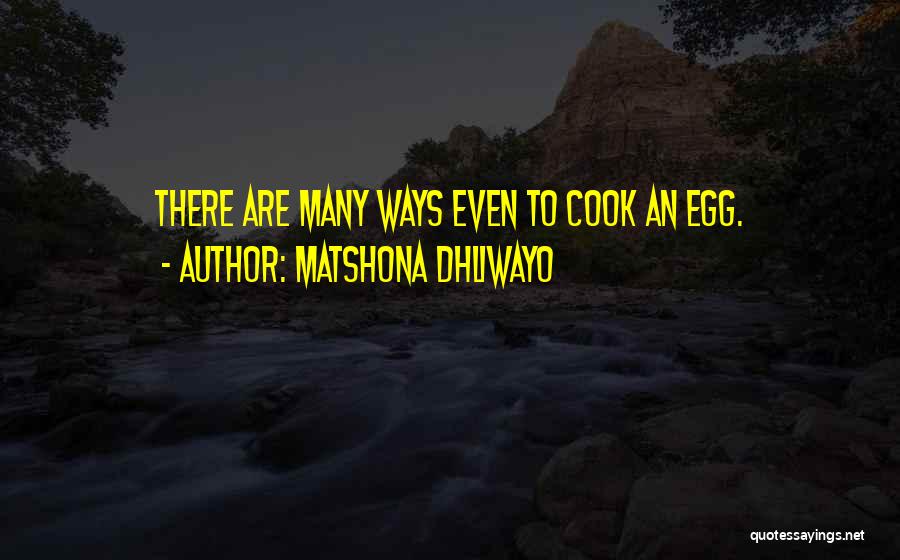 Matshona Dhliwayo Quotes: There Are Many Ways Even To Cook An Egg.