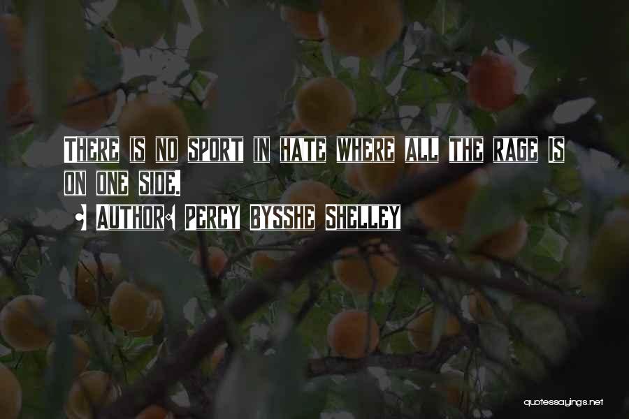 Percy Bysshe Shelley Quotes: There Is No Sport In Hate Where All The Rage Is On One Side.