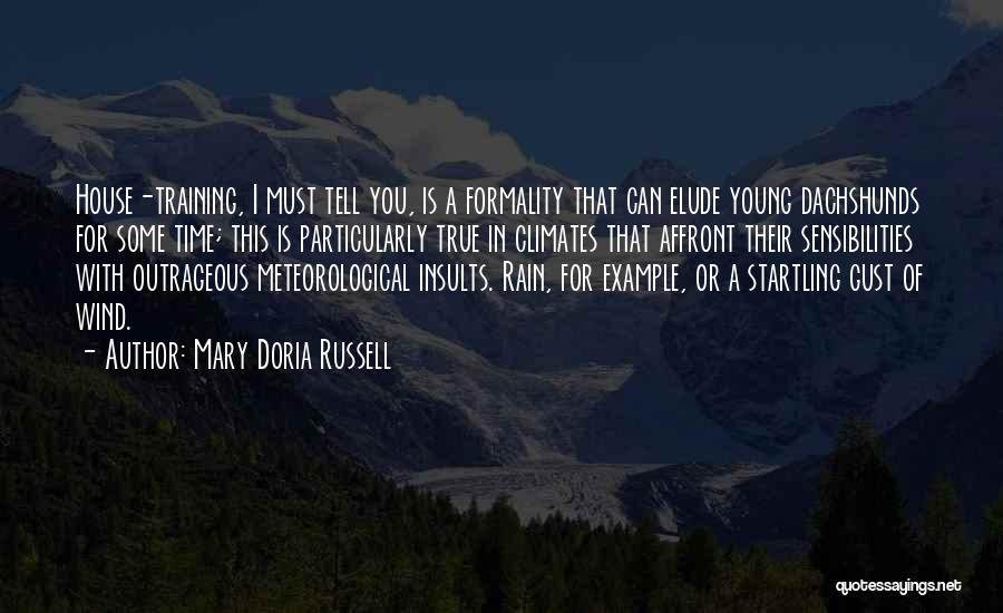 Mary Doria Russell Quotes: House-training, I Must Tell You, Is A Formality That Can Elude Young Dachshunds For Some Time; This Is Particularly True