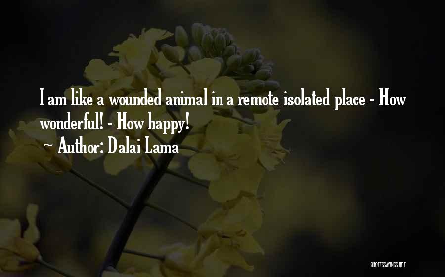 Dalai Lama Quotes: I Am Like A Wounded Animal In A Remote Isolated Place - How Wonderful! - How Happy!