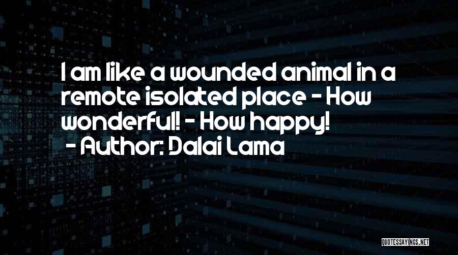 Dalai Lama Quotes: I Am Like A Wounded Animal In A Remote Isolated Place - How Wonderful! - How Happy!
