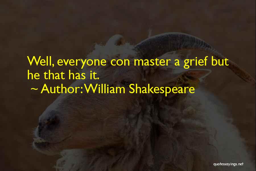 William Shakespeare Quotes: Well, Everyone Con Master A Grief But He That Has It.