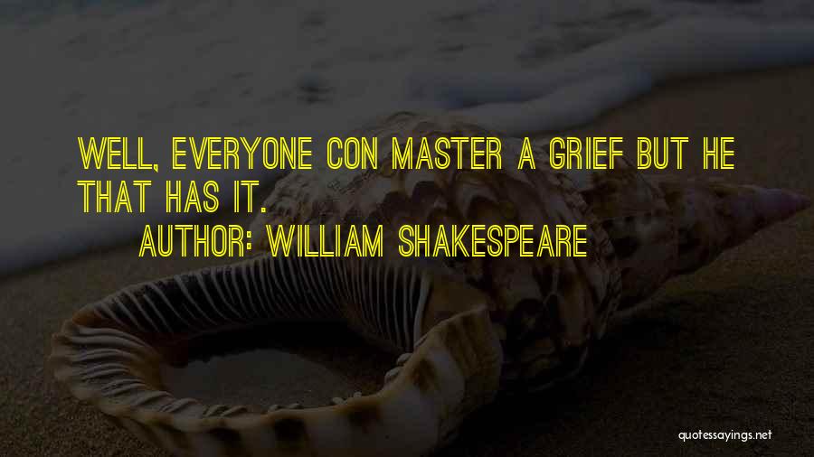 William Shakespeare Quotes: Well, Everyone Con Master A Grief But He That Has It.