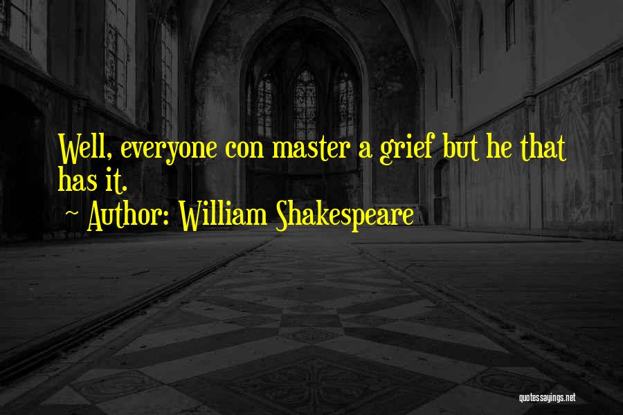 William Shakespeare Quotes: Well, Everyone Con Master A Grief But He That Has It.