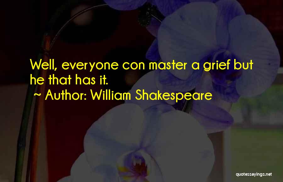 William Shakespeare Quotes: Well, Everyone Con Master A Grief But He That Has It.