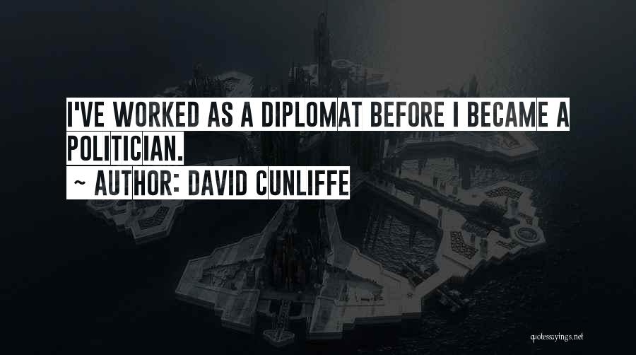 David Cunliffe Quotes: I've Worked As A Diplomat Before I Became A Politician.