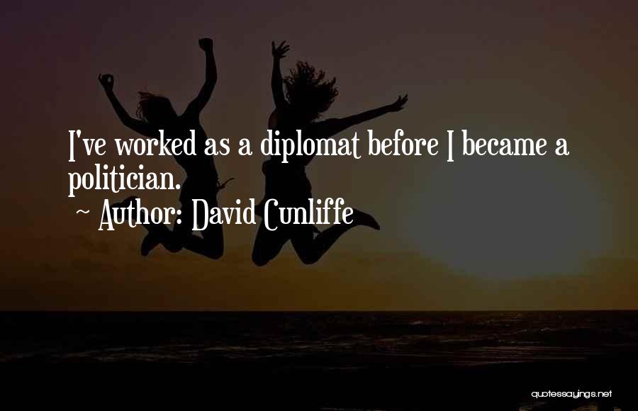 David Cunliffe Quotes: I've Worked As A Diplomat Before I Became A Politician.
