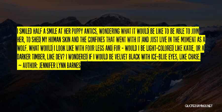 Jennifer Lynn Barnes Quotes: I Smiled Half A Smile At Her Puppy Antics, Wondering What It Would Be Like To Be Able To Join