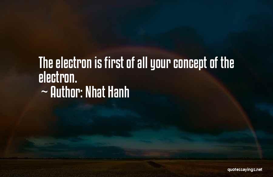Nhat Hanh Quotes: The Electron Is First Of All Your Concept Of The Electron.