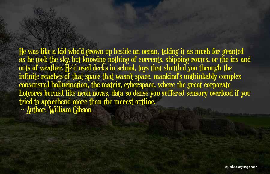 William Gibson Quotes: He Was Like A Kid Who'd Grown Up Beside An Ocean, Taking It As Much For Granted As He Took