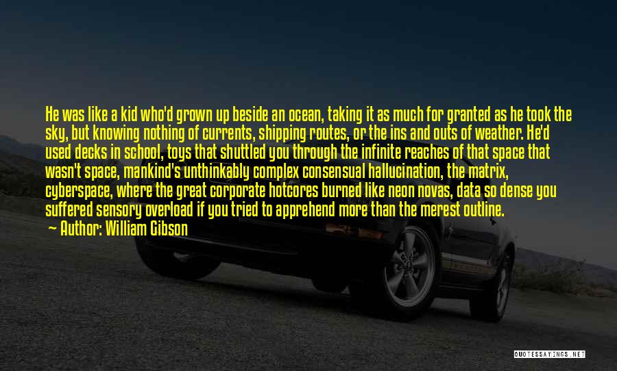 William Gibson Quotes: He Was Like A Kid Who'd Grown Up Beside An Ocean, Taking It As Much For Granted As He Took