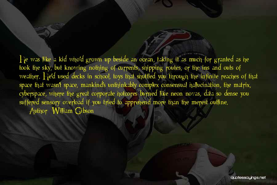 William Gibson Quotes: He Was Like A Kid Who'd Grown Up Beside An Ocean, Taking It As Much For Granted As He Took