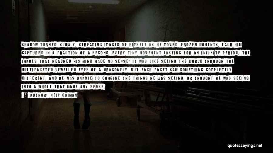 Neil Gaiman Quotes: Shadow Turned, Slowly, Streaming Images Of Himself As He Moved, Frozen Moments, Each Him Captured In A Fraction Of A