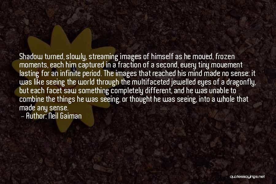 Neil Gaiman Quotes: Shadow Turned, Slowly, Streaming Images Of Himself As He Moved, Frozen Moments, Each Him Captured In A Fraction Of A