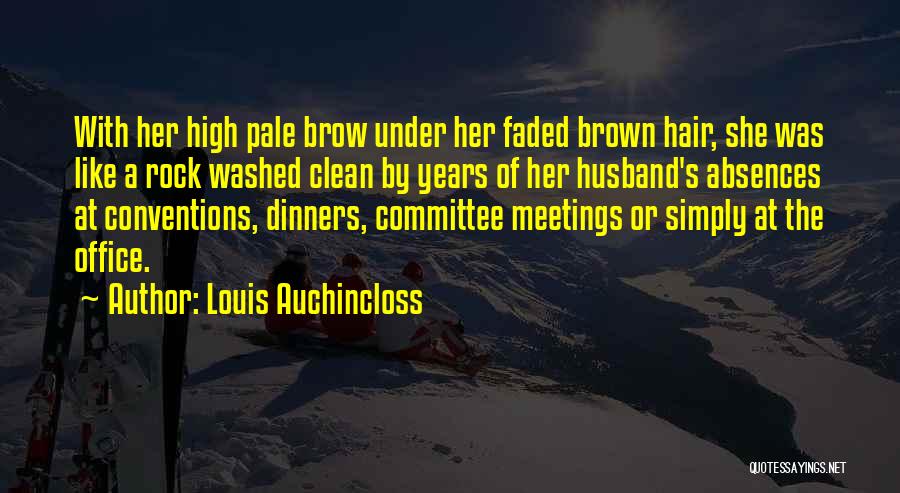 Louis Auchincloss Quotes: With Her High Pale Brow Under Her Faded Brown Hair, She Was Like A Rock Washed Clean By Years Of