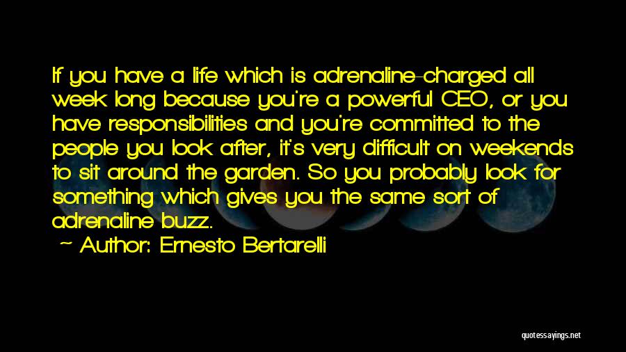 Ernesto Bertarelli Quotes: If You Have A Life Which Is Adrenaline-charged All Week Long Because You're A Powerful Ceo, Or You Have Responsibilities