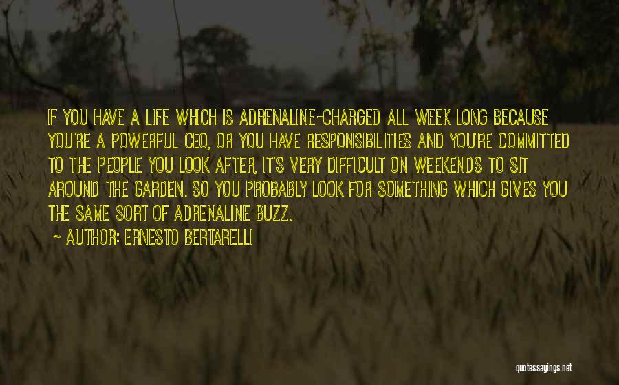 Ernesto Bertarelli Quotes: If You Have A Life Which Is Adrenaline-charged All Week Long Because You're A Powerful Ceo, Or You Have Responsibilities