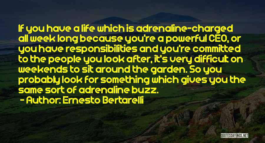 Ernesto Bertarelli Quotes: If You Have A Life Which Is Adrenaline-charged All Week Long Because You're A Powerful Ceo, Or You Have Responsibilities
