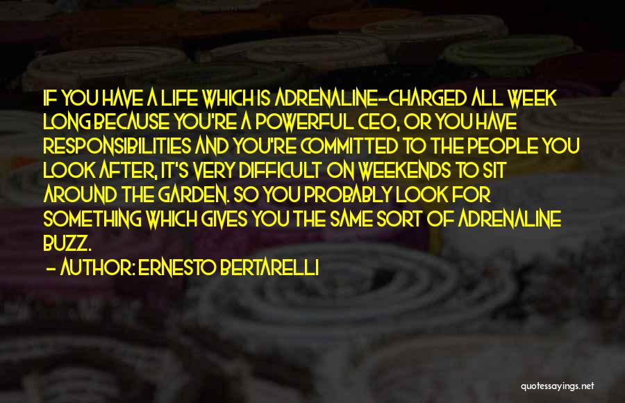 Ernesto Bertarelli Quotes: If You Have A Life Which Is Adrenaline-charged All Week Long Because You're A Powerful Ceo, Or You Have Responsibilities