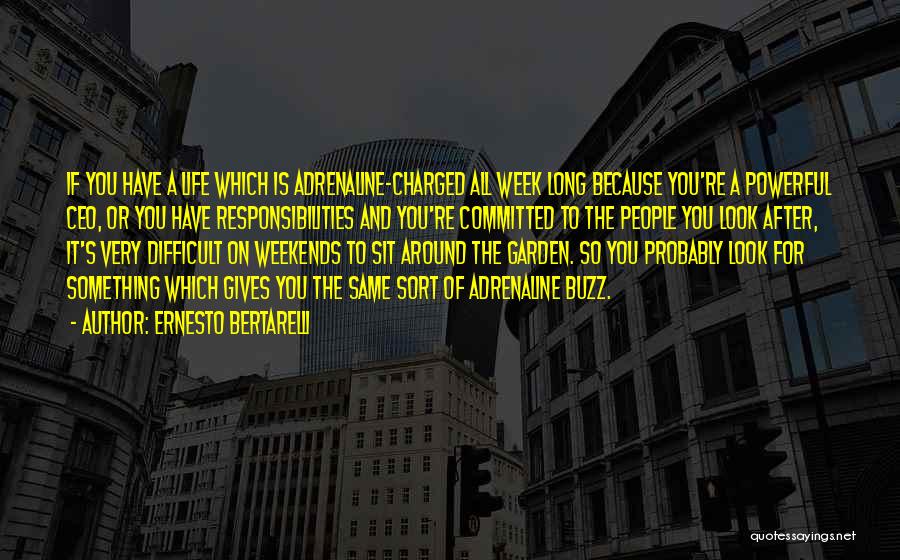 Ernesto Bertarelli Quotes: If You Have A Life Which Is Adrenaline-charged All Week Long Because You're A Powerful Ceo, Or You Have Responsibilities