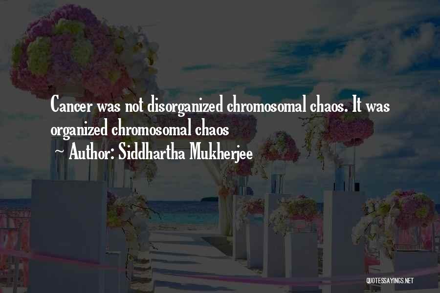 Siddhartha Mukherjee Quotes: Cancer Was Not Disorganized Chromosomal Chaos. It Was Organized Chromosomal Chaos